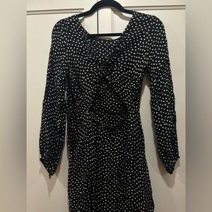 Anthropologie Black and White Polka Dot Midi Dress